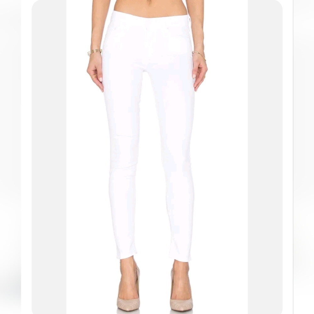 MOTHER THE LOOKER "STAYIN ALIVE" WHITE SKINNY JEANS SIZE 25